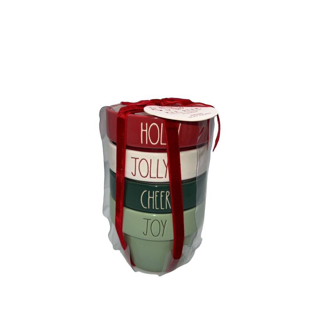 Rae Dunn Holly Jolly Cheer and Joy Bakeware Set of 4